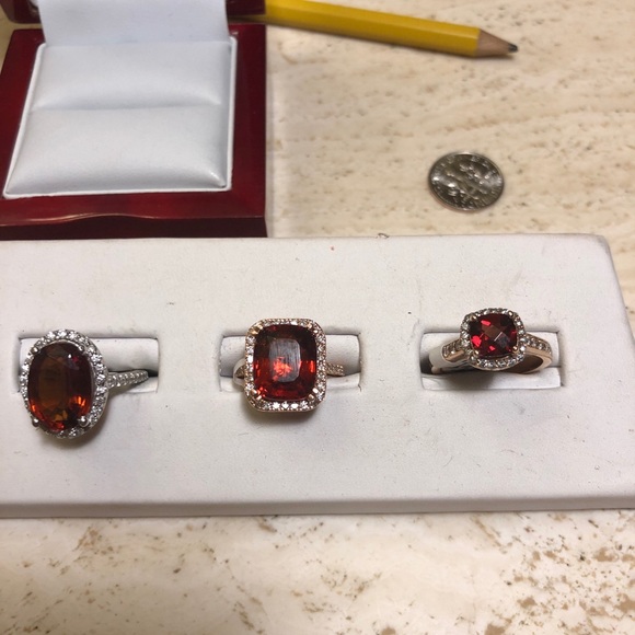14 kt rose gold Spessarite ( rare garnet ) diamond - Picture 10 of 16